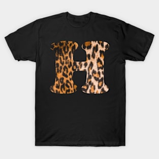 Letter H leopard print T-Shirt